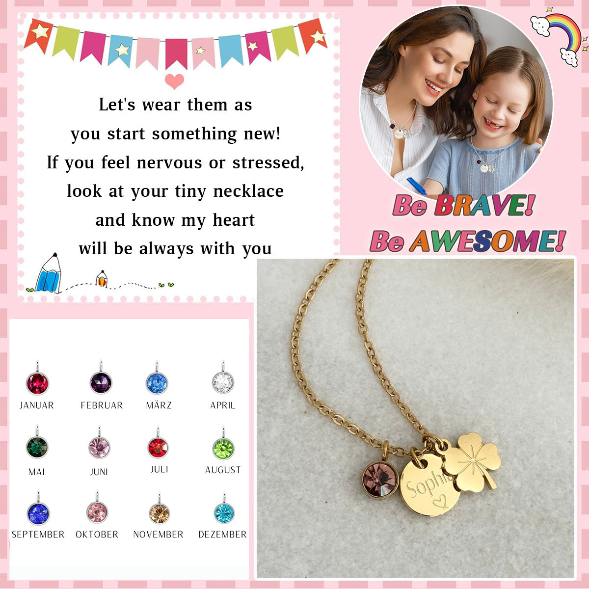 Personalized Schoolchild 2025 Necklace-Back To School Gift