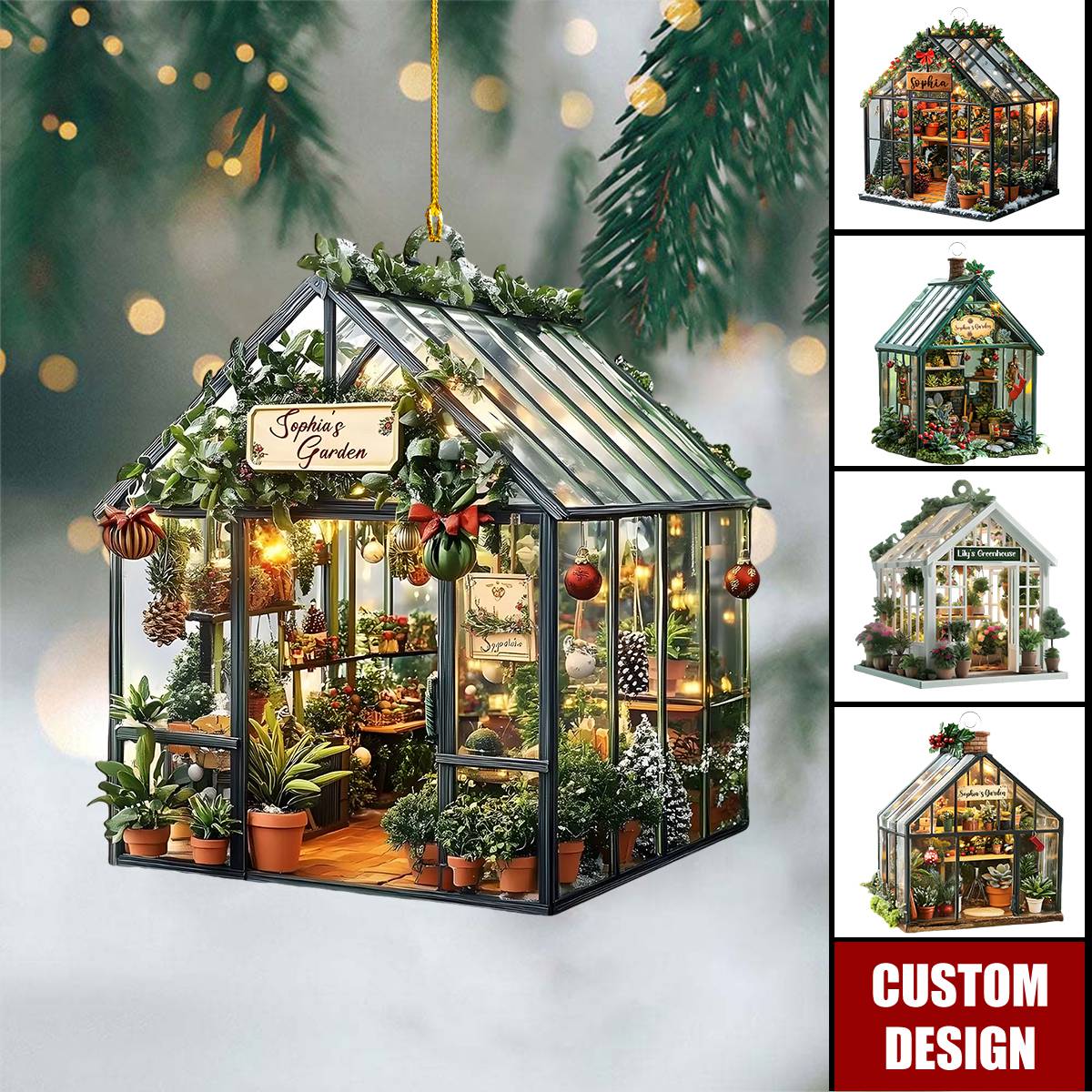 Personalized Greenhouse Christmas Ornament-Gift For Plant Lovers