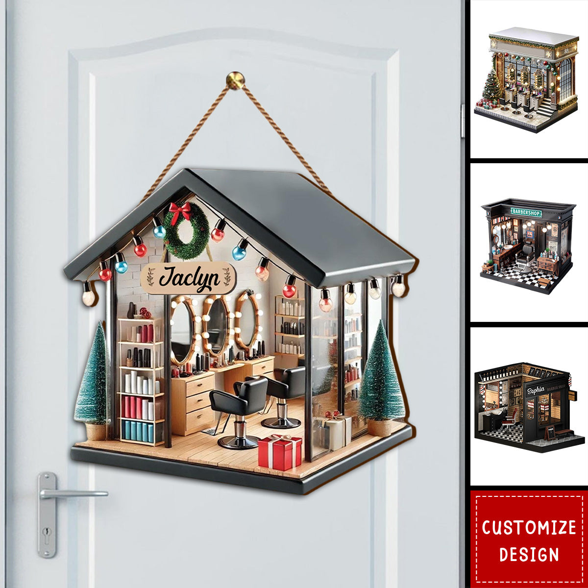 Personalized Hair Salon Wood Sign - Gift For Hairdresser