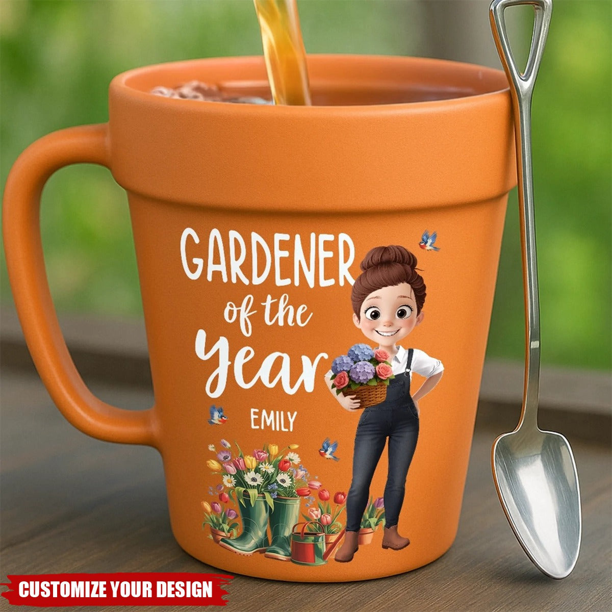 Custom Plant Pot Ceramic Mug - Personalized Garden Gifts For Gardeners - Plant Parent Vibes - Flower Pot Mug