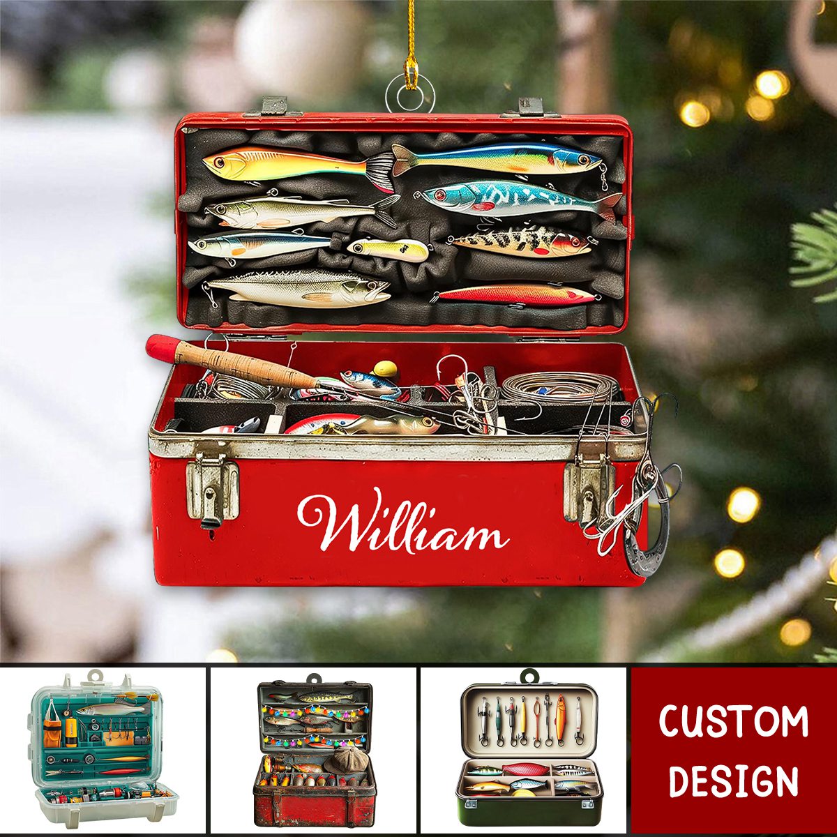Personalized Fishing Tackle Box Christmas Ornament-Gift For Fishing Lovers-2024 New Release