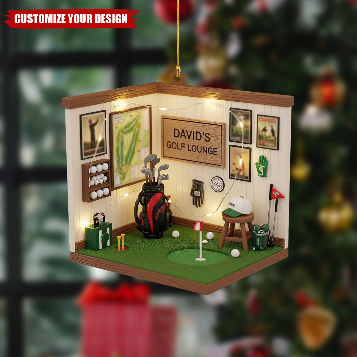 Personalized Golf Lounge Christmas Ornament, Gift For Golfers