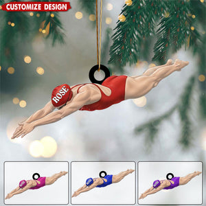 Personalized Swimmer Acrylic Ornament - Swimming Lovers Gift