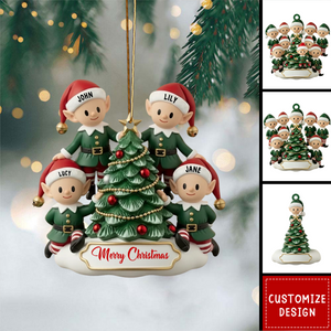 Personalized Elf Family Cute Ornament – Gift For Your Family