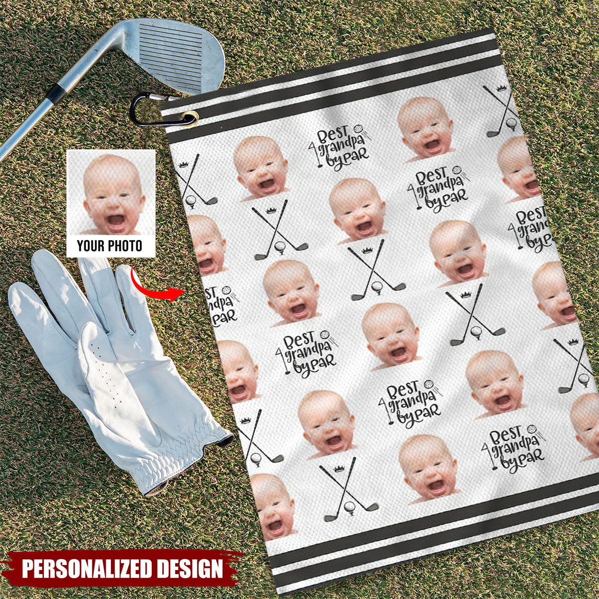 Personalized Golf Towel With Photo-Father's Day Golf Gift