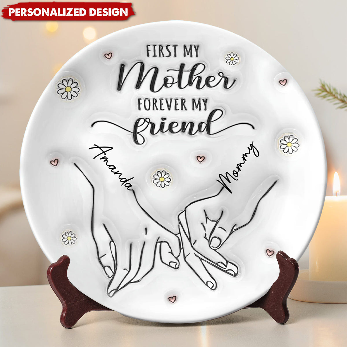 A Mother's Love Shines Bright-Personalized 3D Inflated Effect Printed Ceramic Plate