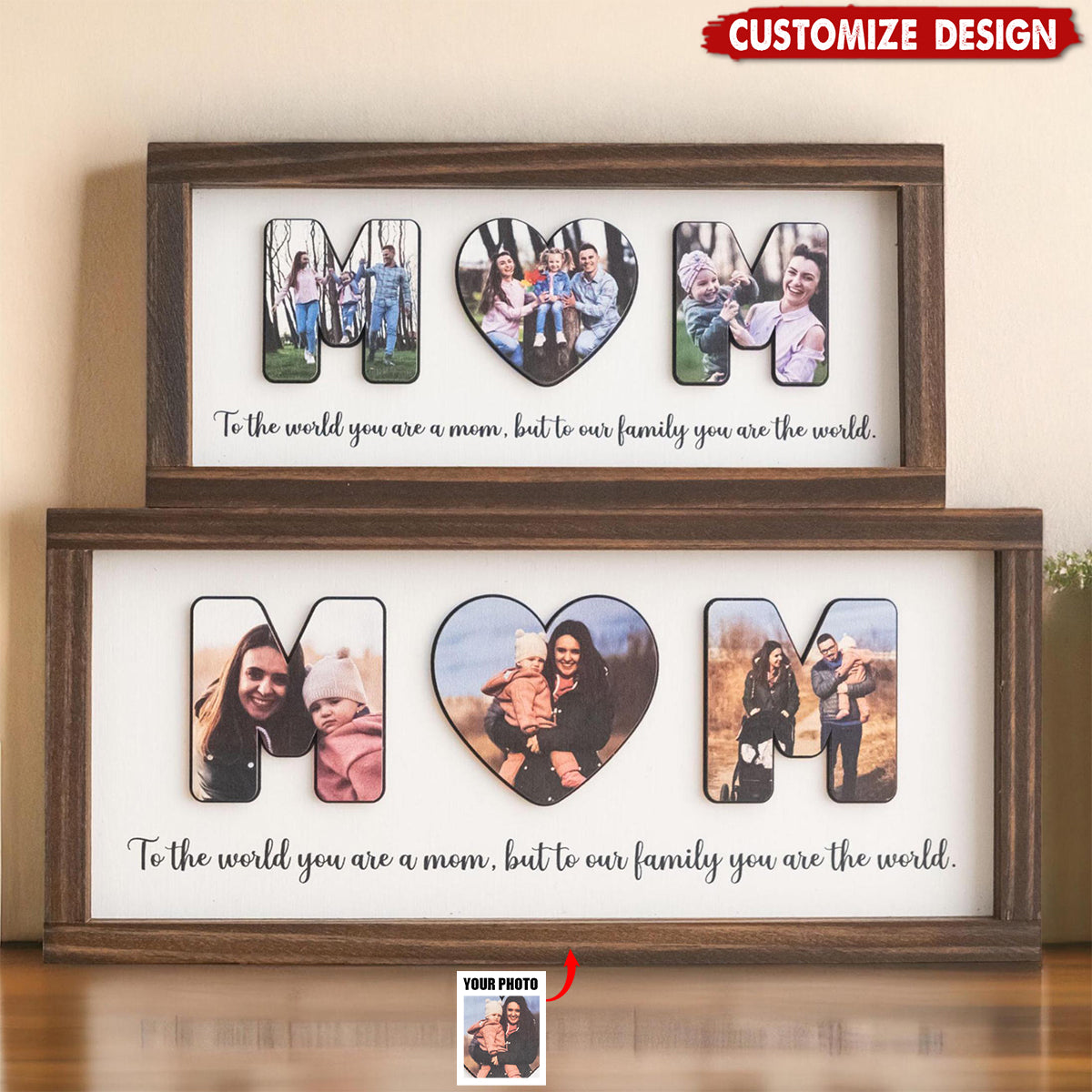 Personalized 2-Layered Wooden Plaque - Mother’s Day Gift For Mom