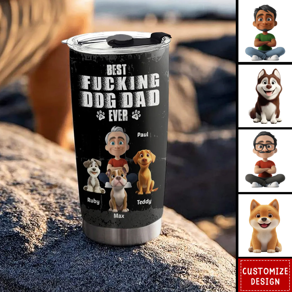 Best Dad Ever - Personalized Stainless Steel Tumbler-Gift for Dad