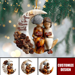 Love You To The Moon And Back - Personalized Grandma Ornament