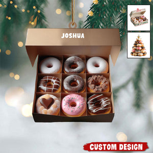 Stacked Donut Christmas Tree Ornament, Doughnut Lover Foodie Holiday Decor, Funny Bakery Gift