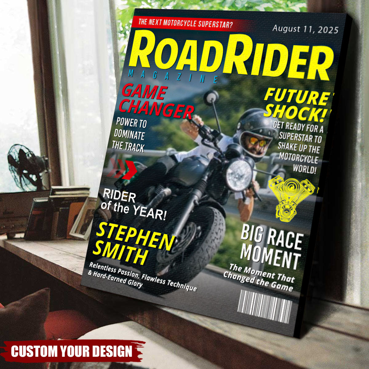 Personalized Motorcycle Magazine Cover Poster - Gift For Motorcycle Riders