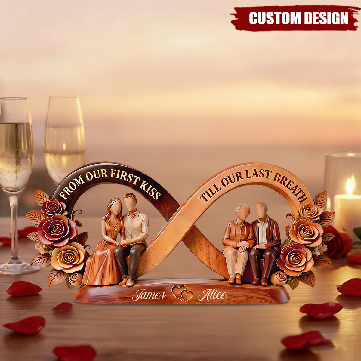 From Our First Kiss Till Our Last Breath - Personalized Custom Shaped Acrylic Plaque