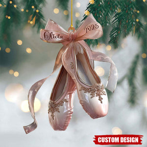 Personalized Ballet Shoes Christmas Ornament