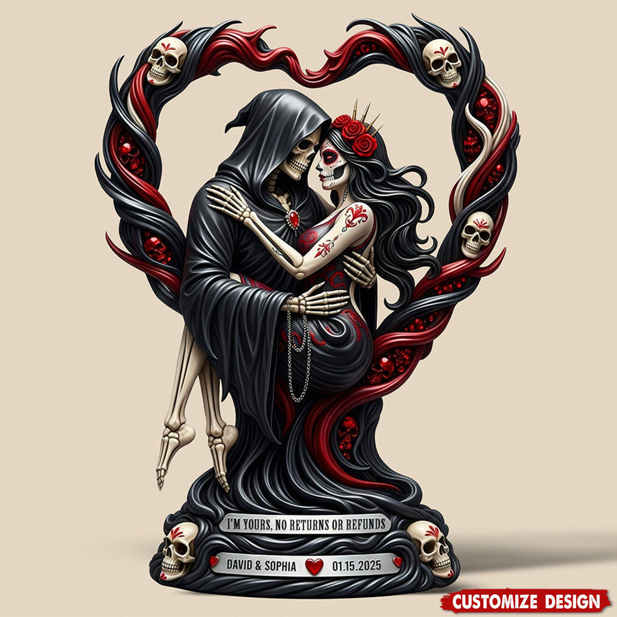 Personalized Love To Death Acrylic Plaque - Gift for Couple