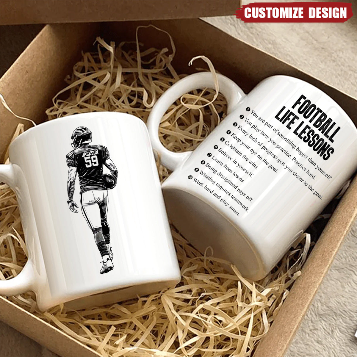 Personalized American Football Mug - Gift For American Football Lover