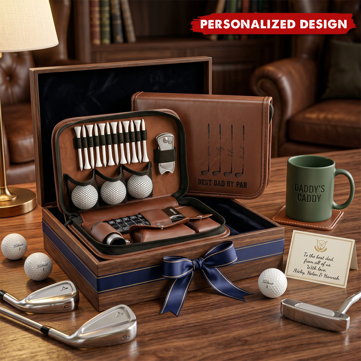 Best Dad By Par, Best Grandpa By Par-Personalized Golf Bag