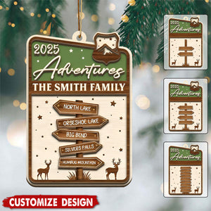 Personalized National Park Sign Travel Christmas Ornament - Gift For Traveler