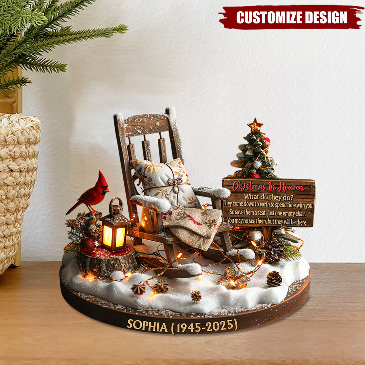 Christmas In Heaven - Personalized Memorial Custom Shaped Acrylic Plaque