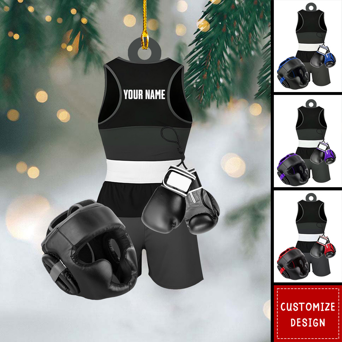Personalized Boxing Christmas Ornament Gift For Boxing lovers-2024 New Release