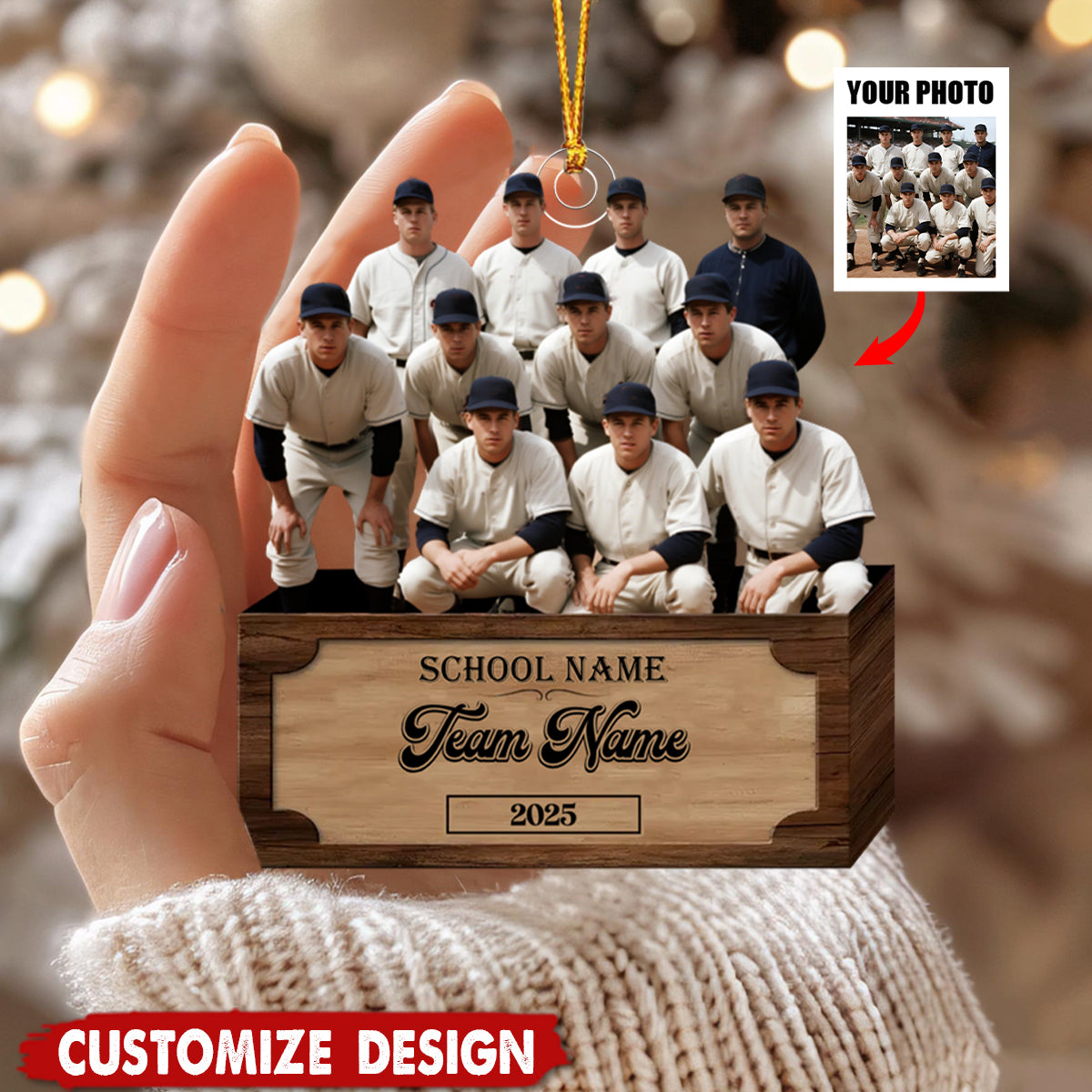 Personalized Baseball Ornament - Gift For Baseball Lovers