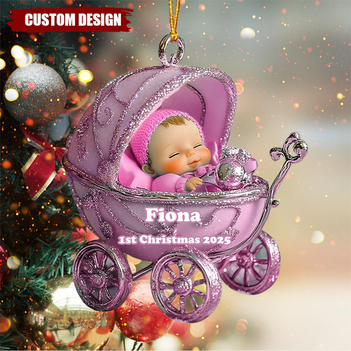 Baby 1st Christmas - Personalized Family Ornament