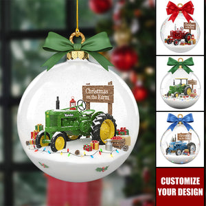 Farm Tractors Acrylic Ornament, Personalized Gifts For Christmas