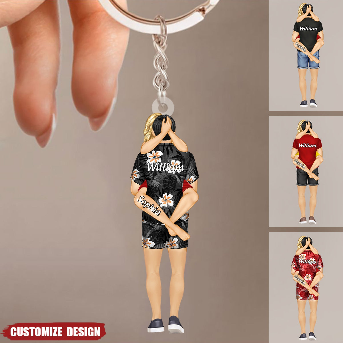 Couple Summer Personalized Keychain