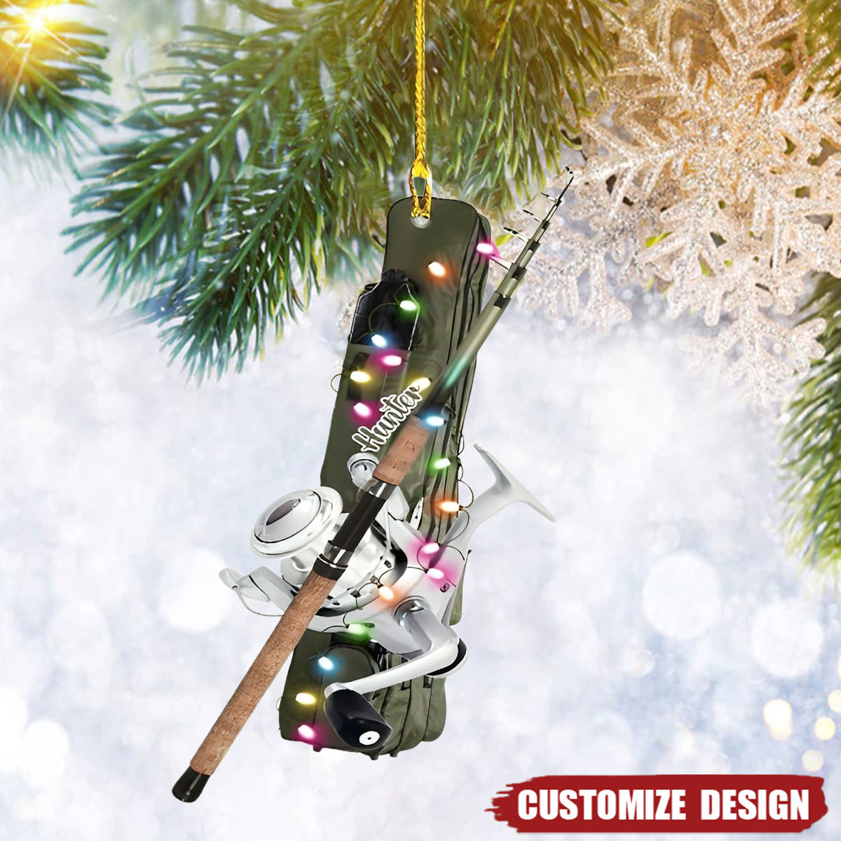 Personalized Fishing Tools Christmas Xmas Tree Ornament