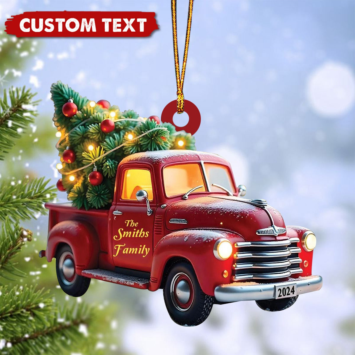 Personalized Red Truck Christmas Ornament-Gifts For Family-2024 New Release