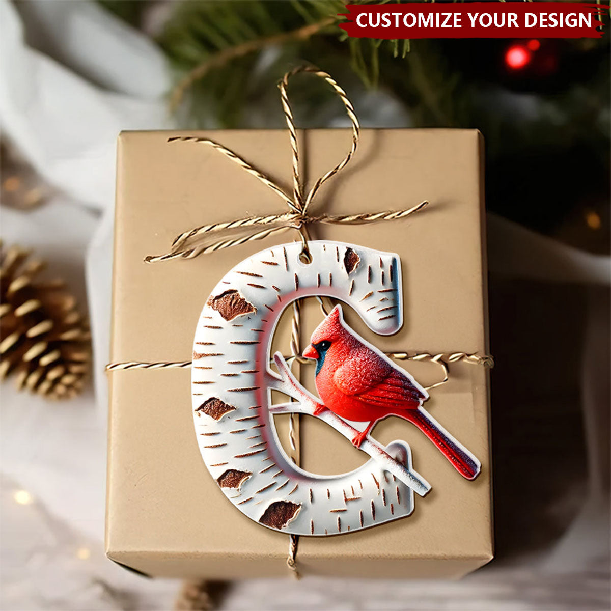 Memorial Ornament - Cardinal Letter Personalized Memorial Ornament