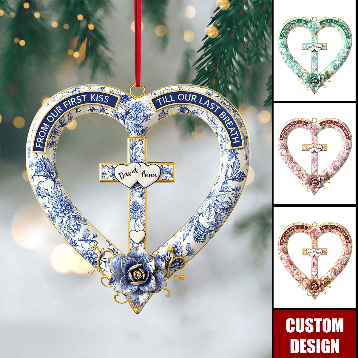 Christian Couple Christmas Ornament - Personalized Gifts For Couple