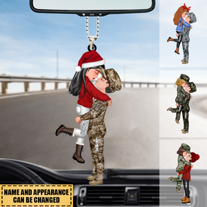 Personalized Car Ornament, Couple Portrait Army Gifts by Occupation