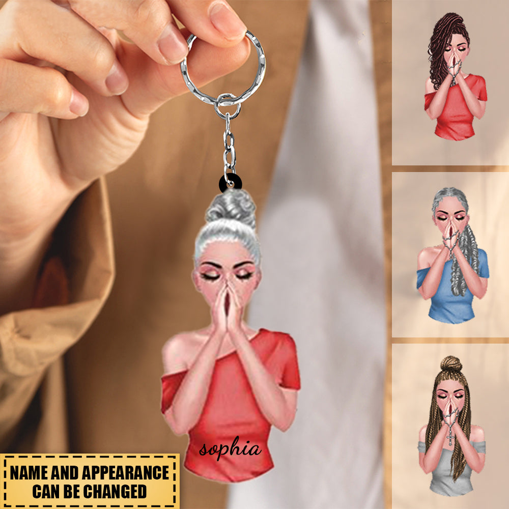 Christian Woman God Says I Am Personalized  Acrylic Keychain