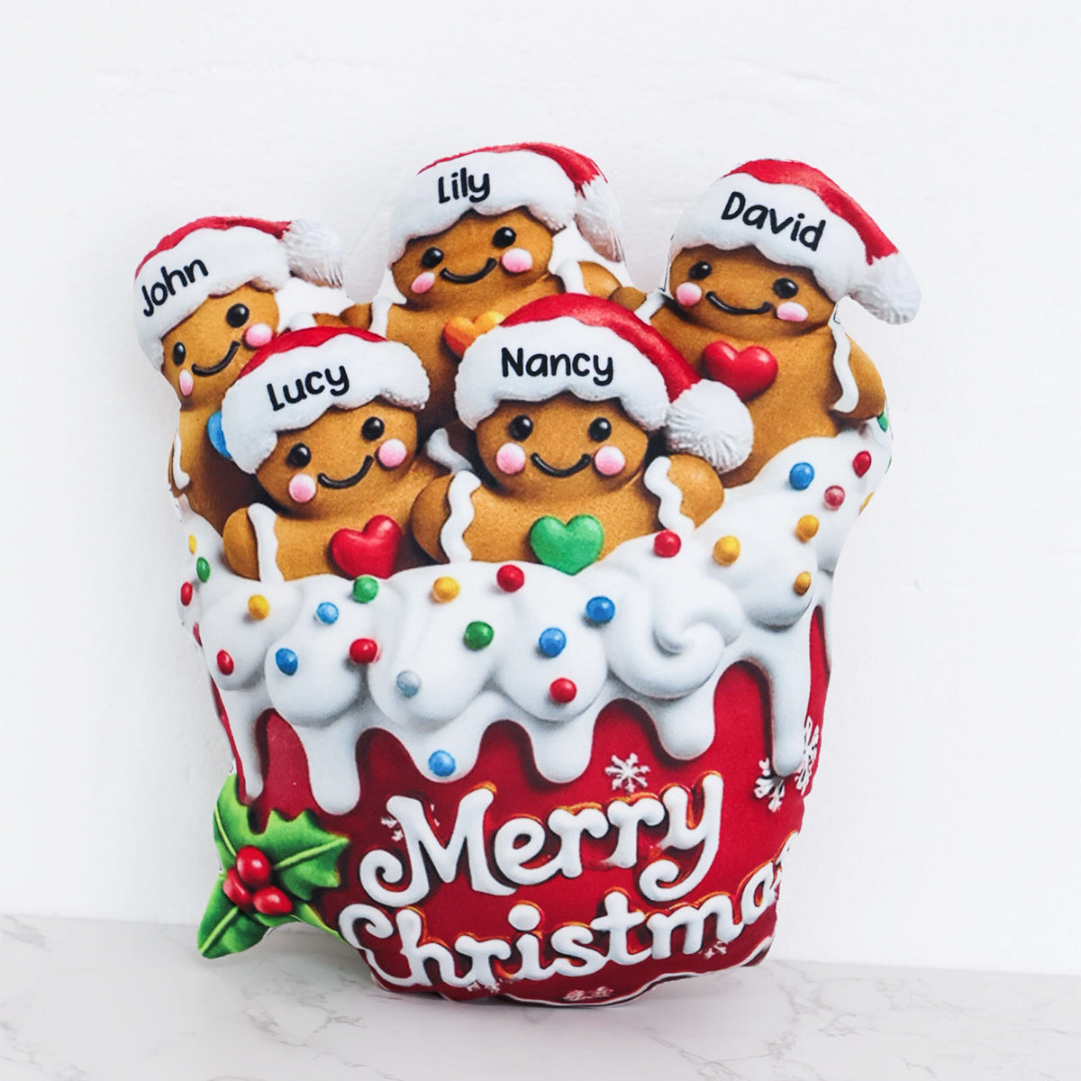 Personalized Gingerbread Pillow - Gift For Your Family