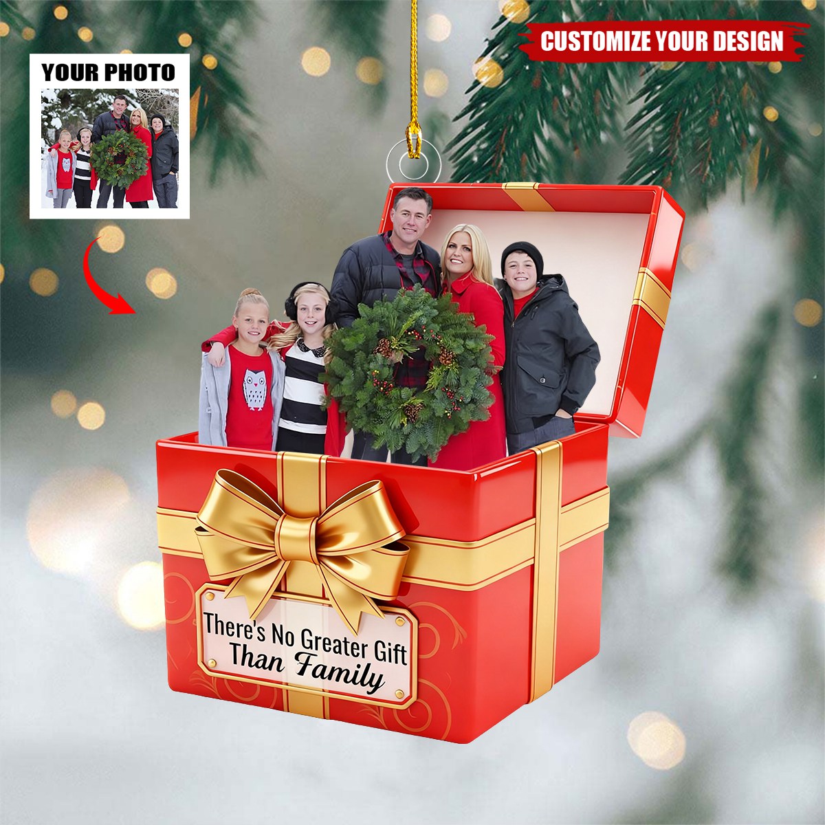 There's No Greater Gift Than Family- Personalized Christmas Acrylic Ornament