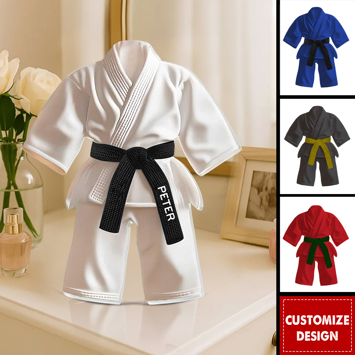 Personalized Black Belt Acrylic Plaque - Jiu-Jitsu,Karate Gift