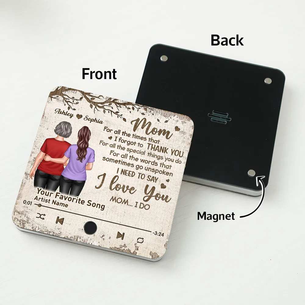 To My Dear Mom Our Song Gift From Daughter Personalized Music Fridge Magnet