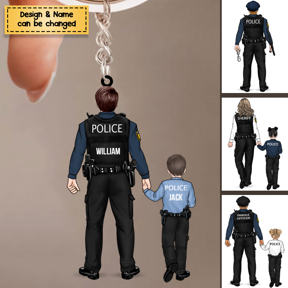 Police Family - Personalized Police Officer Acrylic Keychain