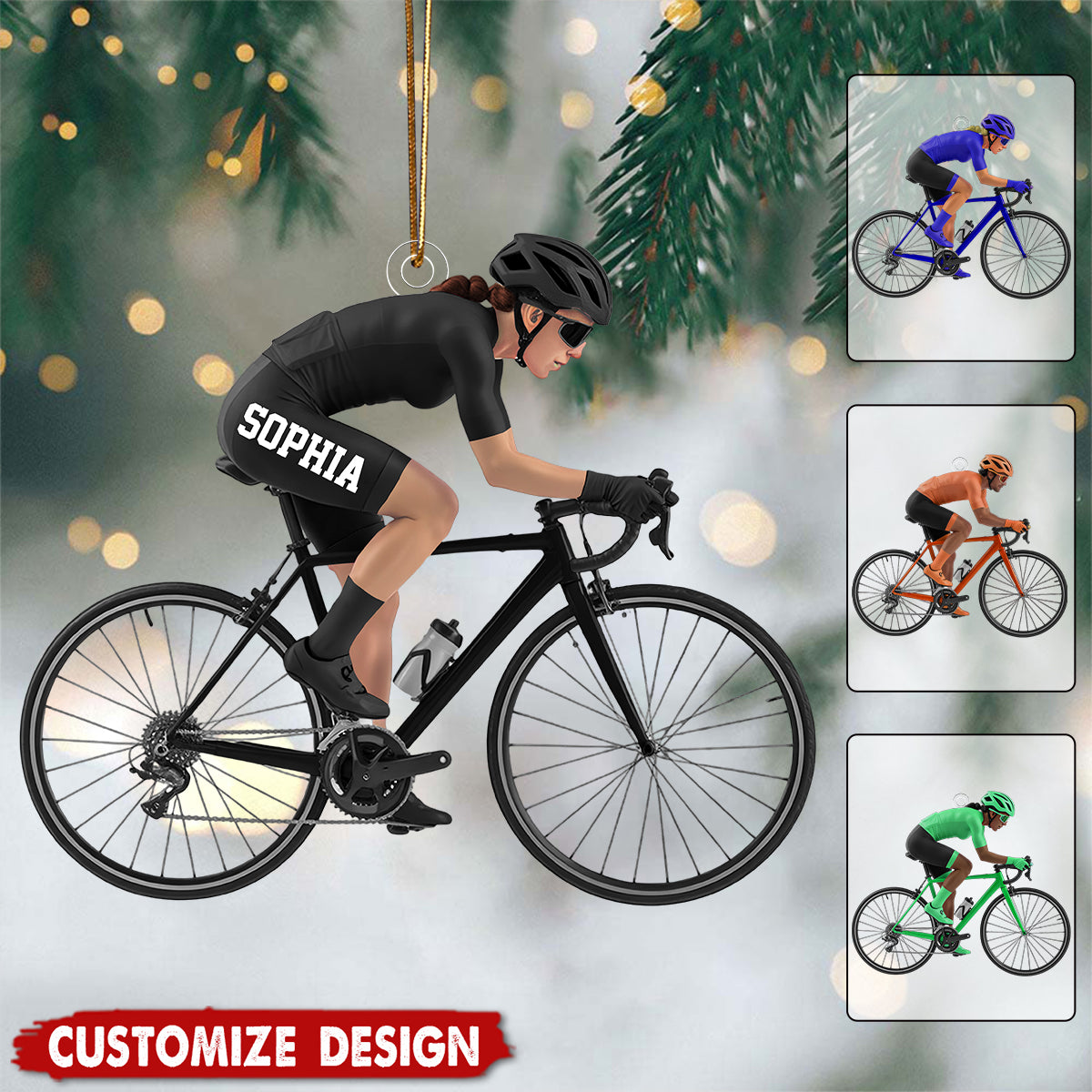 Personalized Bike Rider Christmas Ornament - Gift for Cycling Enthusiast And Cyclist