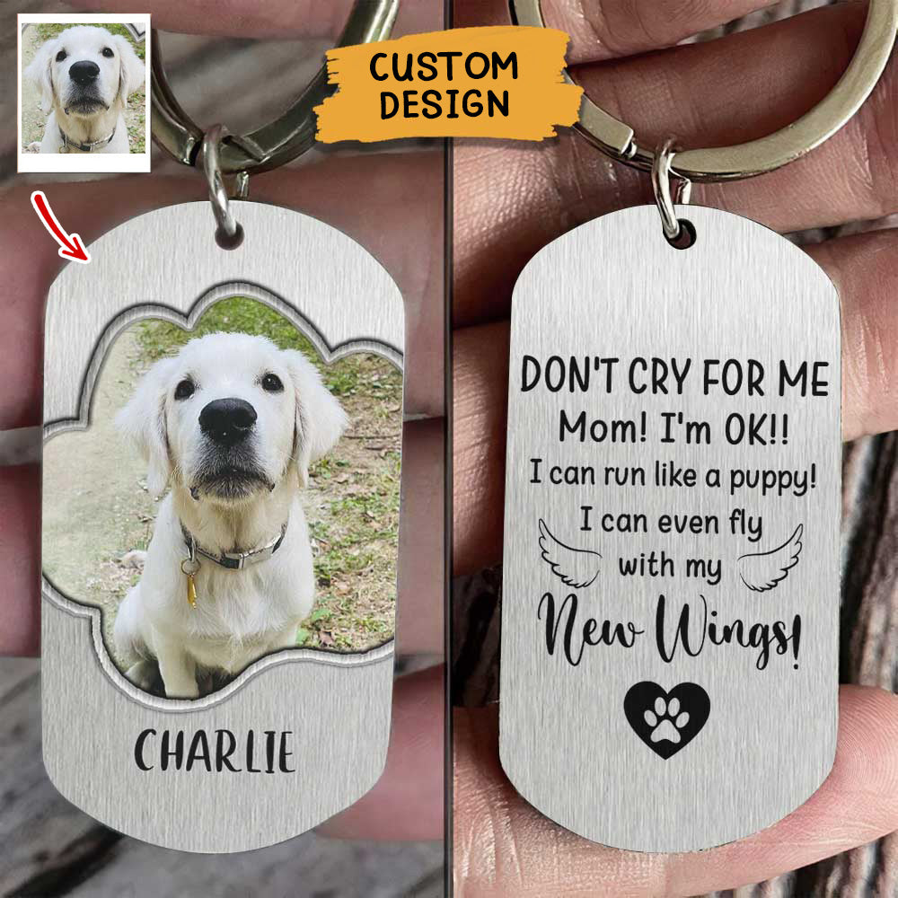 Don't Cry For Me Personalized Photo Keychain -Gift For Pet Lovers