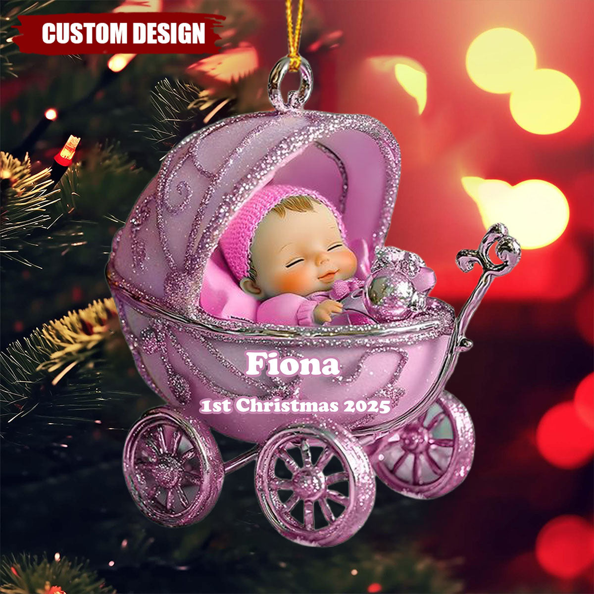 Baby 1st Christmas - Personalized Family Ornament