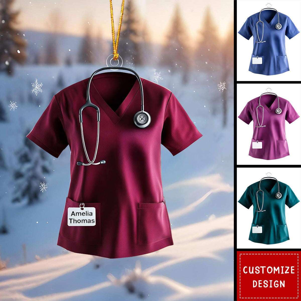 Personalized Scrub Acrylic Christmas Ornament-2024 New Release