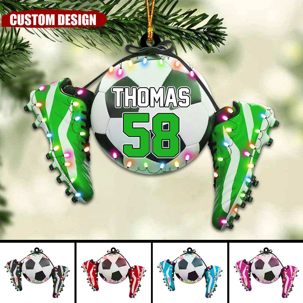 Personalized Soccer With Shoes Christmas Ornament, Gift For Soccer Players-2024 New Release