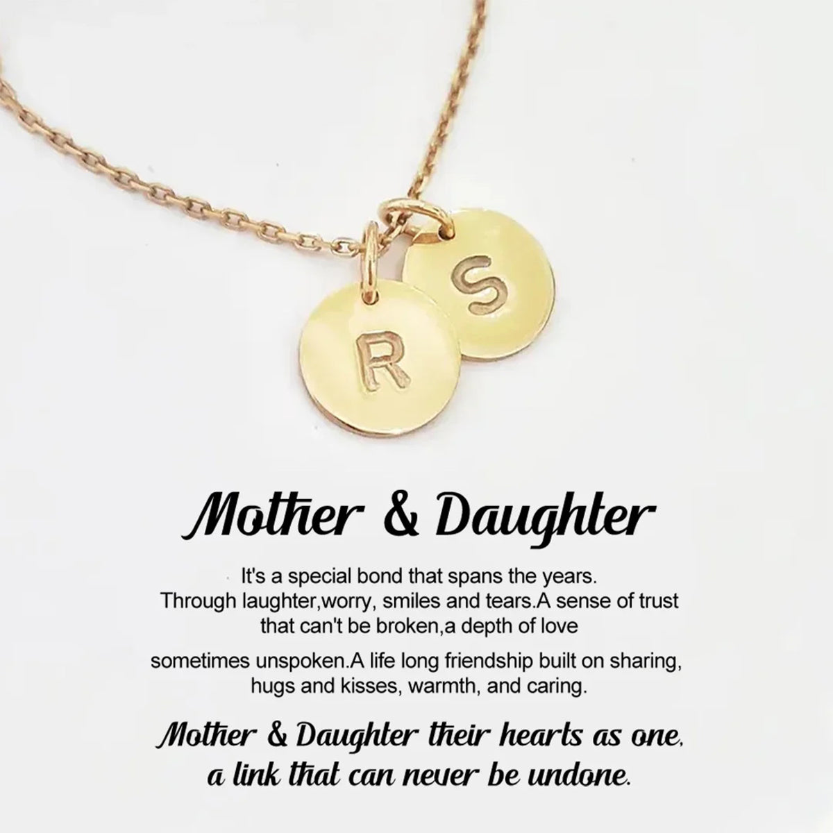 Custom Mother & Daughter Initial Disc Necklace