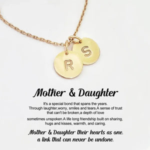 Custom Mother & Daughter Initial Disc Necklace