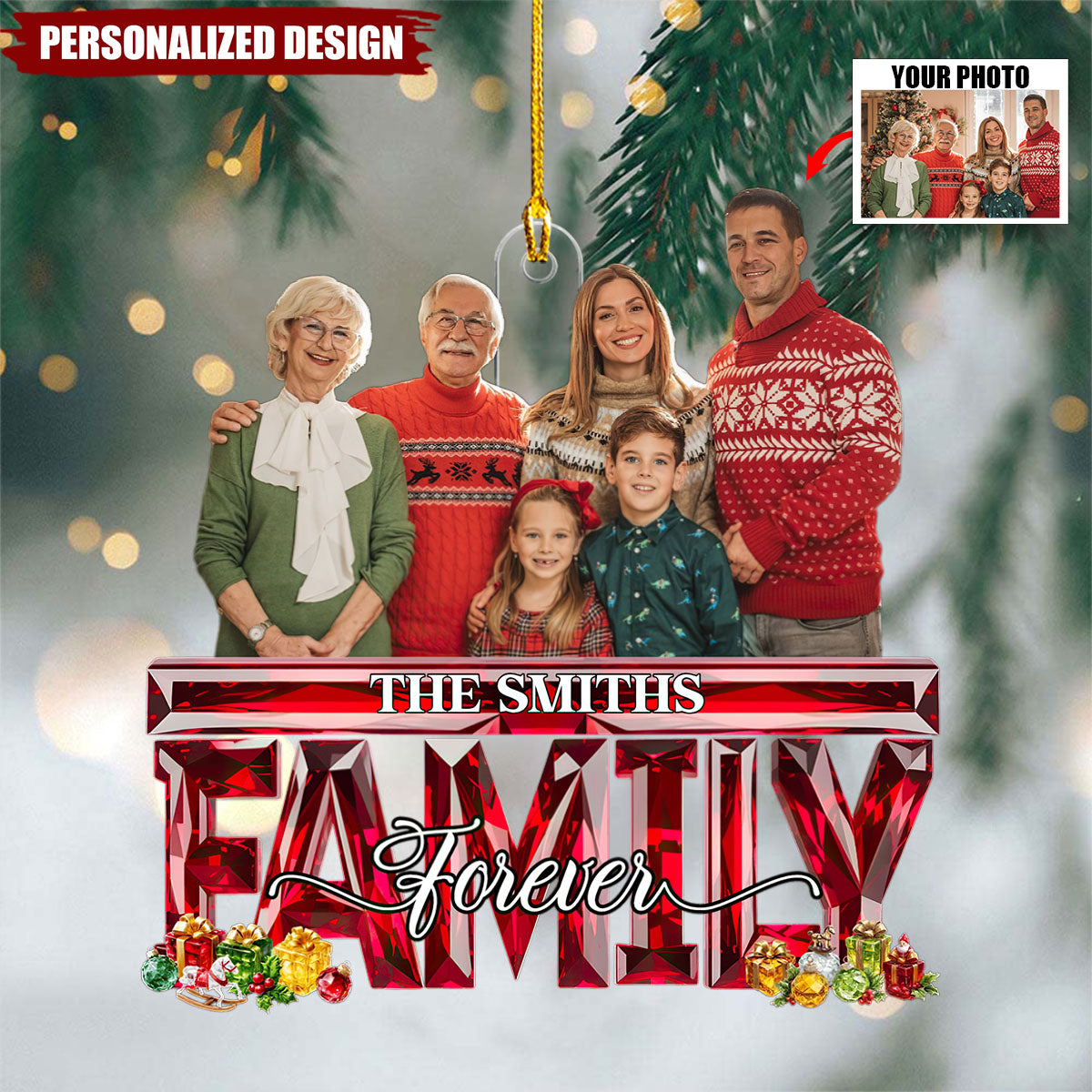 Personalized Photo Family Forever Ornament-Gift For Family Member