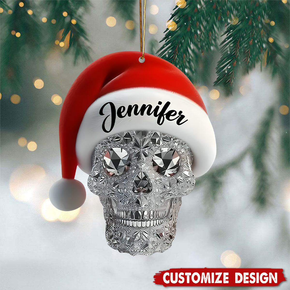 Merry Christmas - Personalized Skull Ornament