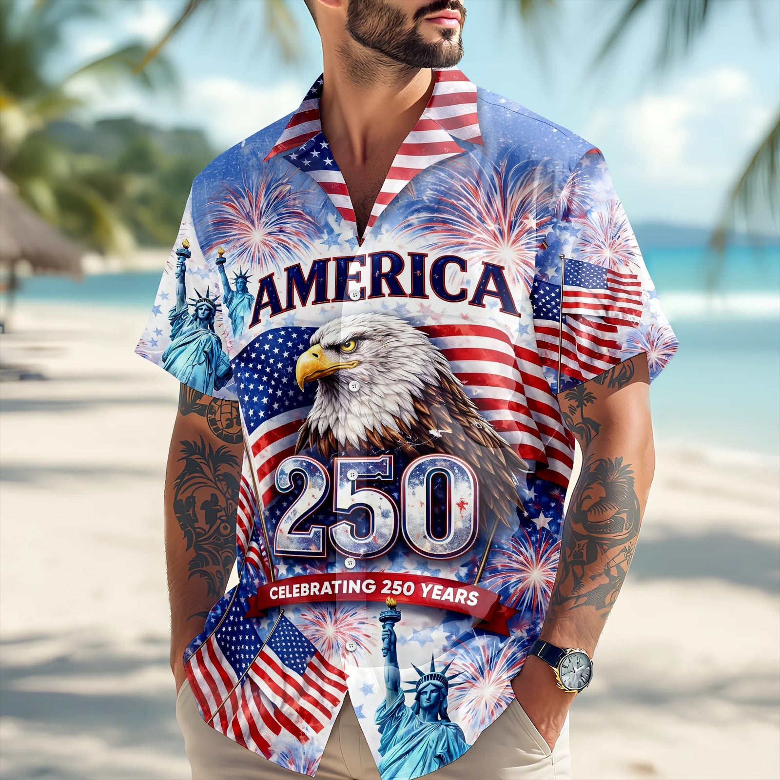 Celebrating 250th Anniversary United States Hawaiian Shirt 4th of July Gift