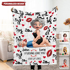 I Love You-Personalized Couple Blanket