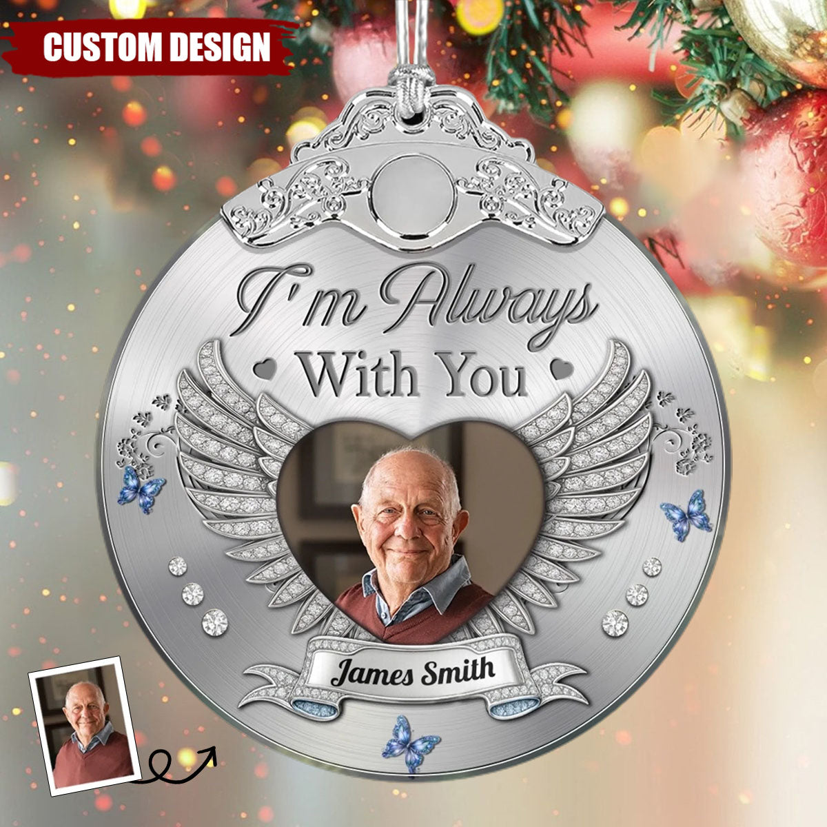 Custom Photo Glass Ornament - Personalized Christmas Memorial Sympathy Gifts For Loss Of Mom, Dad - A Life That Shines On